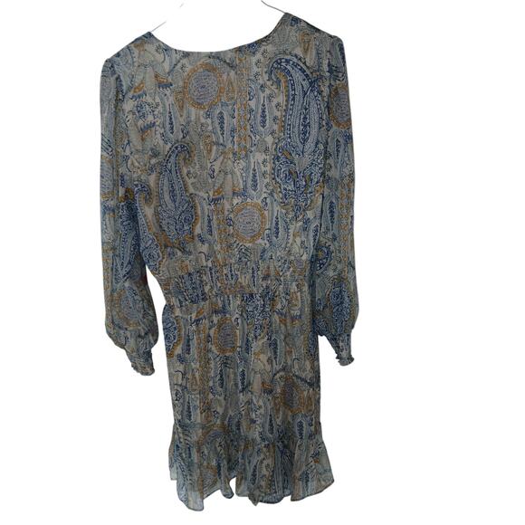 NWT Vince Camuto Cream Blue Gold Multi Blooming Floral Mini Dress XL MSRP 150 - Picture 6 of 6